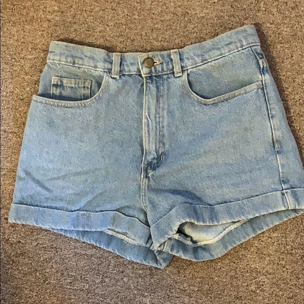 High waisted denim shorts